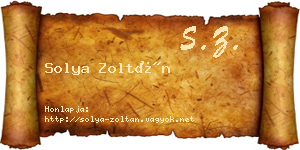 Solya Zoltán névjegykártya
